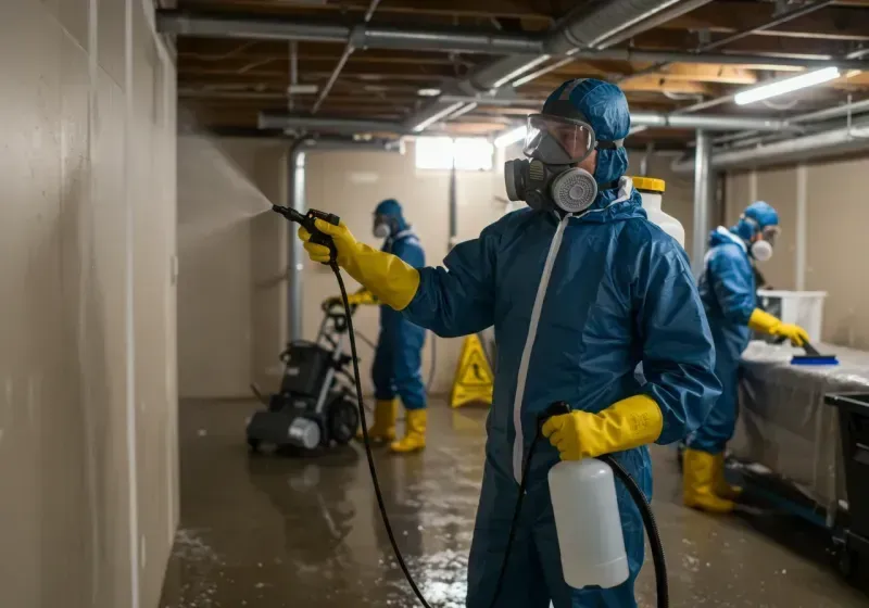 Basement Sanitization and Antimicrobial Treatment process in Barboursville, WV