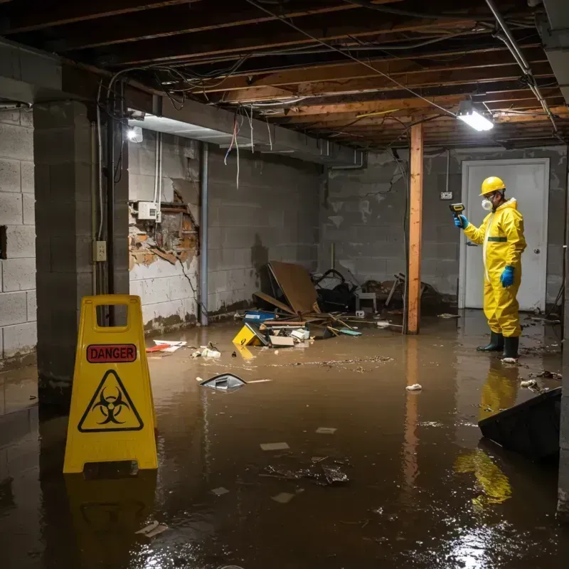 Flooded Basement Electrical Hazard in Barboursville, WV Property