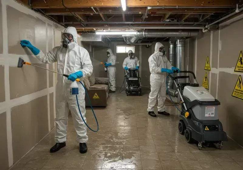 Basement Moisture Removal and Structural Drying process in Barboursville, WV